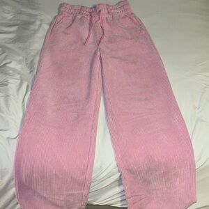 Pink velvet pants